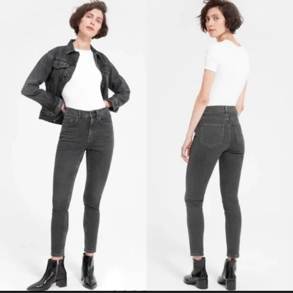 Everlane High Rise Ankle Denim Jeans Women’s SZ 28 in Faded Black‎ Wash